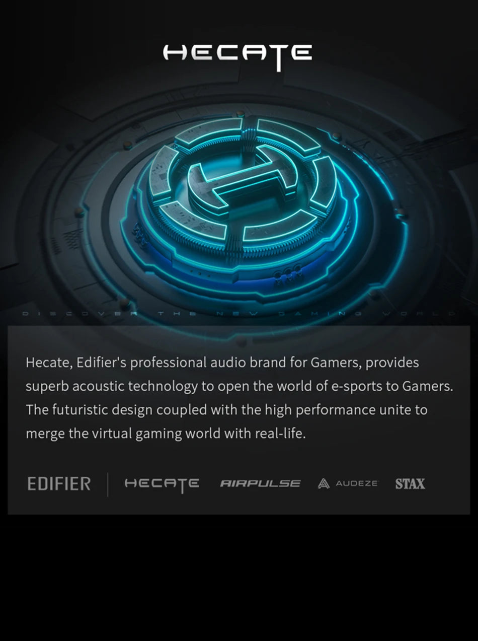 Enceinte Bluetooth portable Edifier HECATE G200, éclairage RGB, haut-parleur magnétique BT5.3, mini caisson de basses, autonomie de 7 heures, support pour téléphone