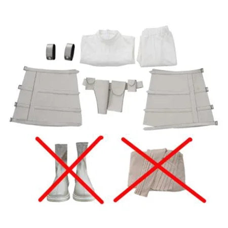 Halloween Costume Star Queen Amidala Cosplay Outfit White Women Suit With Top Pants Cloak Belt Props Shoe Covers Custom Made