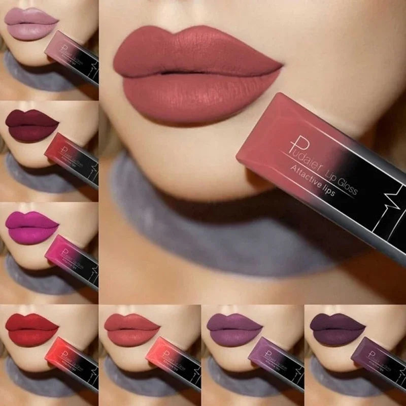 Lápiz labial mate nude de 21 colores, líquido hidratante, resistente al agua, duradero, antiadherente, brillo labial aterciopelado, maquillaje de labios para mujer, cosméticos.