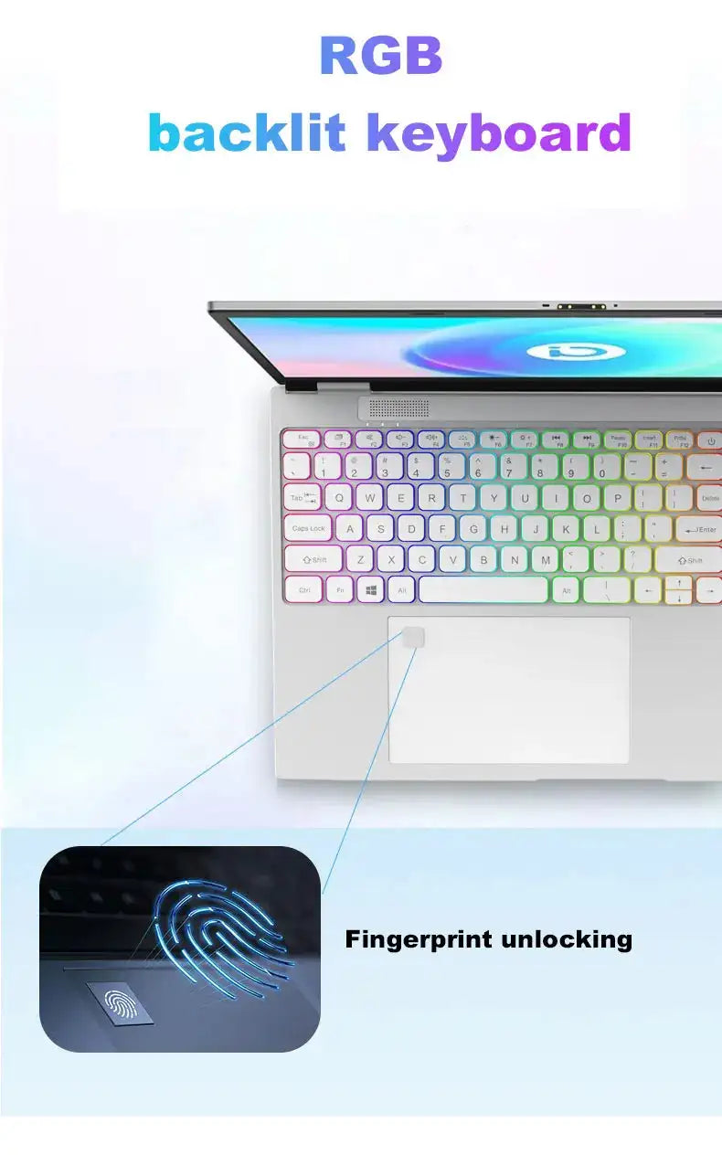 CRELNADER Dual Screen Laptop 7 Inch Touch Screen Metal Case RGB Backlit Fingerprint Unlock Window 11 Ultrathin Laptops Notebook - Lootquake