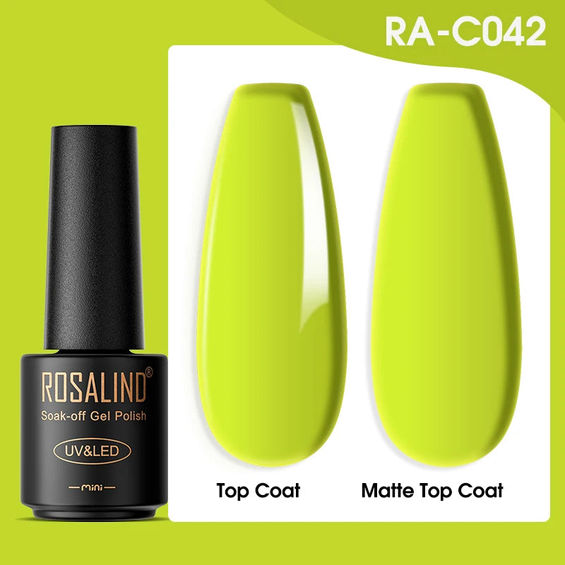 Esmalte de uñas en gel ROSALIND, lámpara para manicura artística con base mate y capa superior, esmalte semipermanente Gellak.