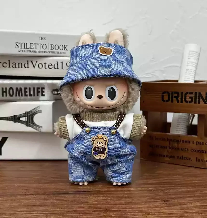 Mini peluche Labubu de 17 cm, ensemble de vêtements de styles variés, accessoires de tenue Labubu, vêtements de jeu tendance, vêtements Labubu, cadeau
