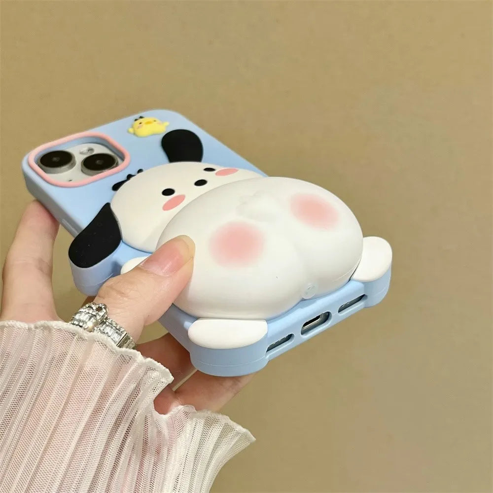 Funda para teléfono con trasero de perro Pochacco de dibujos animados