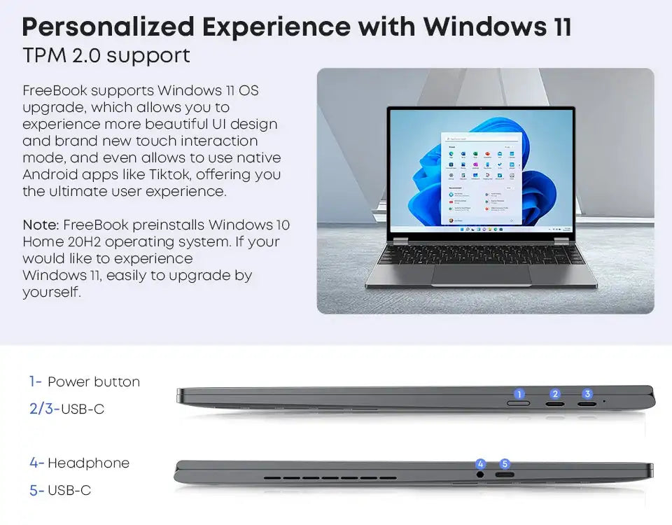 CHUWI FreeBook Laptop i3-1215U / N100 Processor 13.5" IPS Screen 2 In 1 Laptop Tablet PC 12GB RAM 512GB SSD Support Stylus - Lootquake