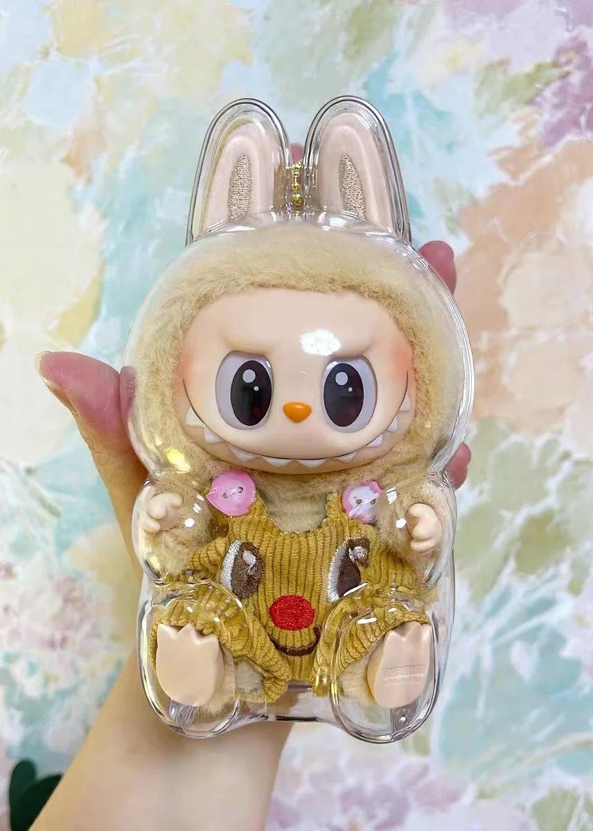 Coque de protection transparente LABUBU V1 V2, macaron debout, housse de protection anti-poussière, étui de protection pour poupée labubu