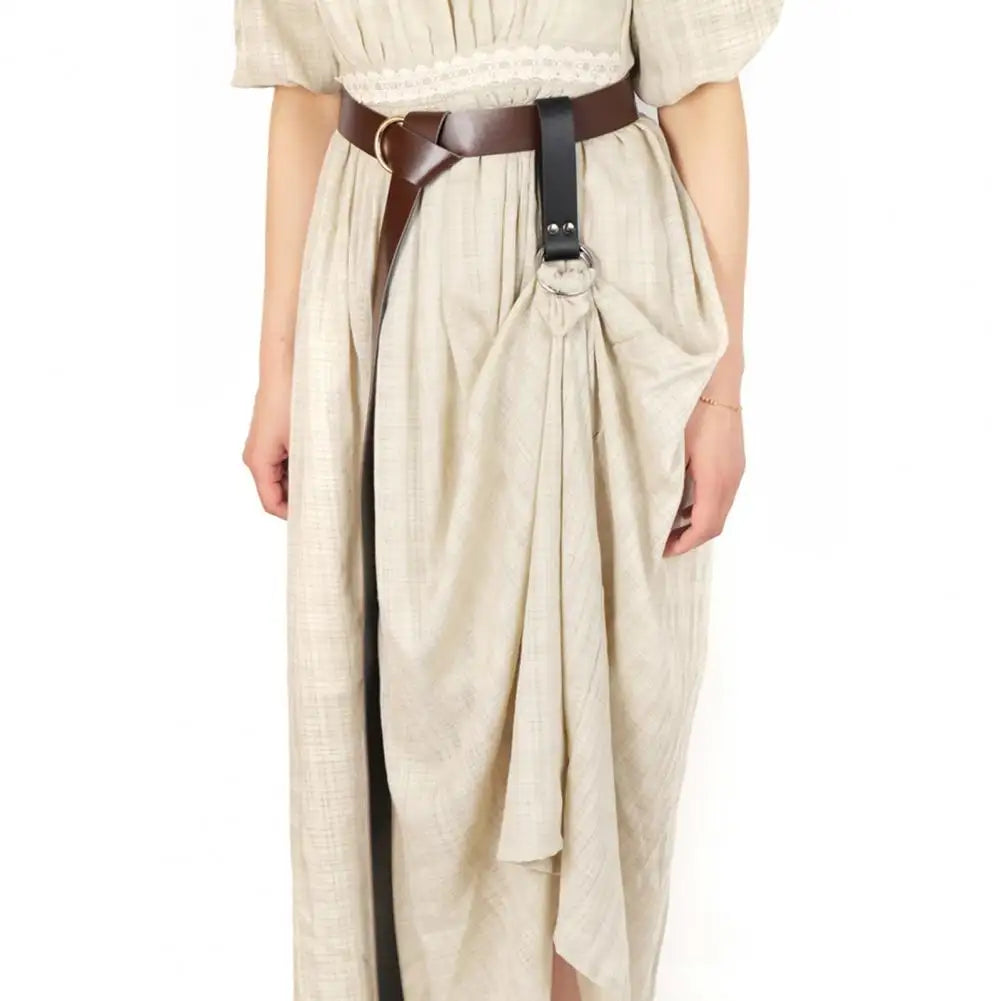 Skirt Hook Strap Medieval Belt Skirt Hikes Double Ring Faux Leather Loop Renaissance Accessory for Women's Long Dress Fixation - Lootquake