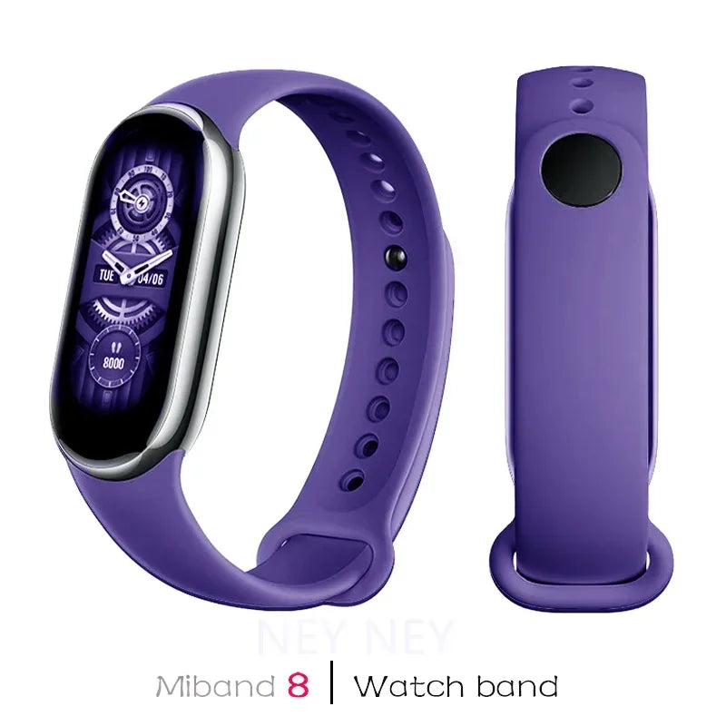 Bracelet de montre sport pour Xiaomi Mi Band 8-9 NFC, bracelet de rechange en silicone, étanche, accessoires
