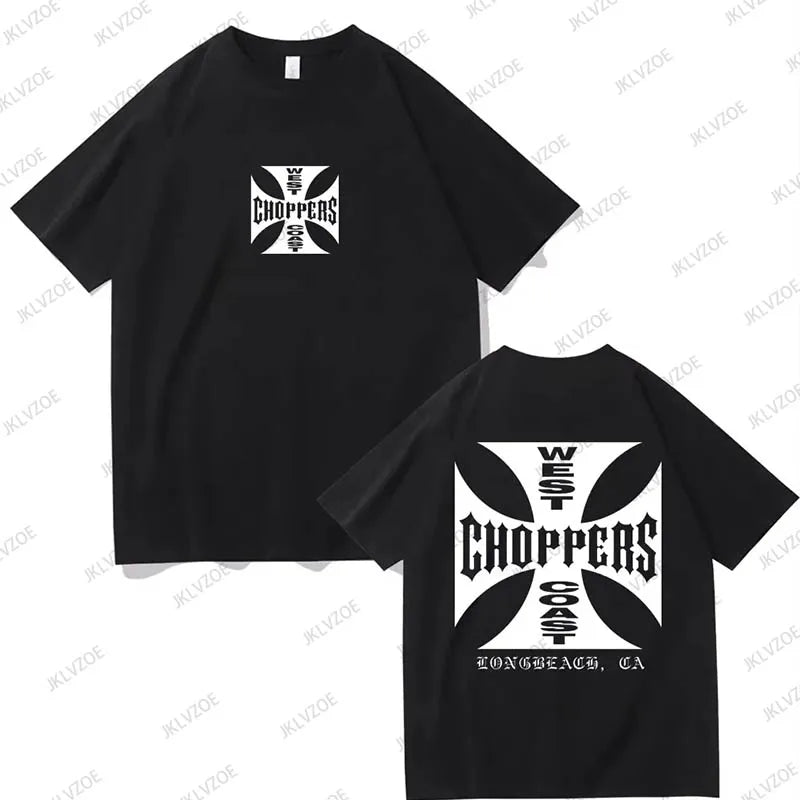 West Coast Choppers Cross Frame Print Women Tshirt Hip Hop Streetwear T-shirts Fashion Tees Short Sleeve Oversized Unisex Tops - Lootquake