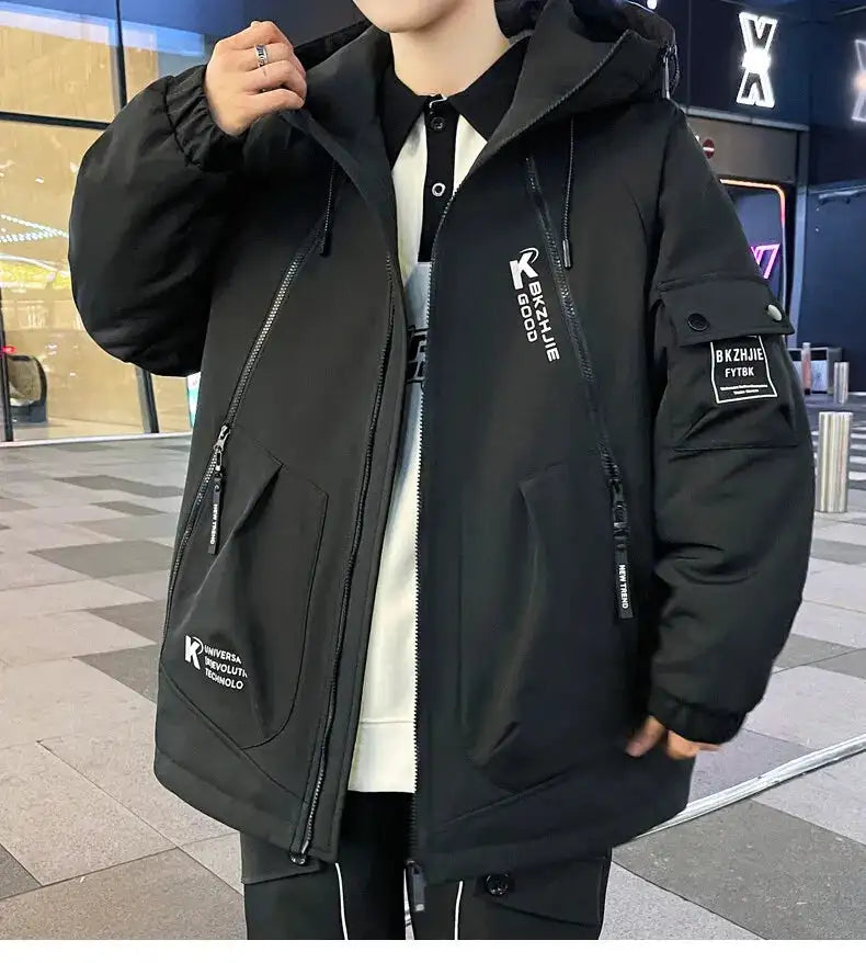 2023 Winter Thicken Fleece Hooded Jackets Mens Waterproof Warm Coats Windbreaker Outwear Males Outdoor - Lootquake