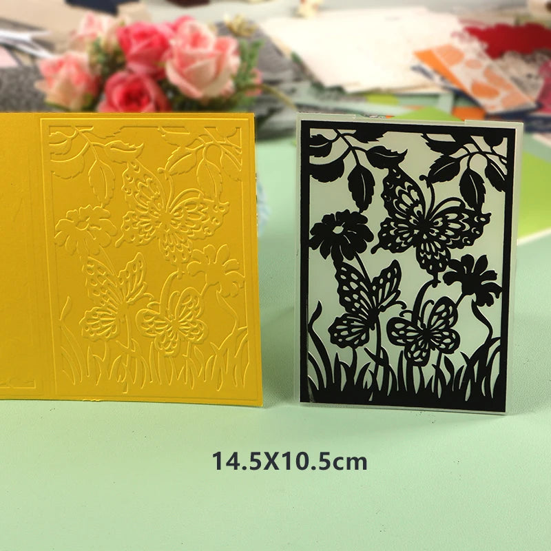 DUOFEN Crafts plastic embossing folder collection 2 paper embossing flower mold Christmas Birthday Easter day wedding - Lootquake