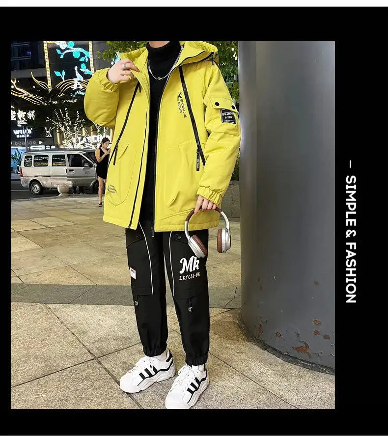 2023 Winter Thicken Fleece Hooded Jackets Mens Waterproof Warm Coats Windbreaker Outwear Males Outdoor - Lootquake