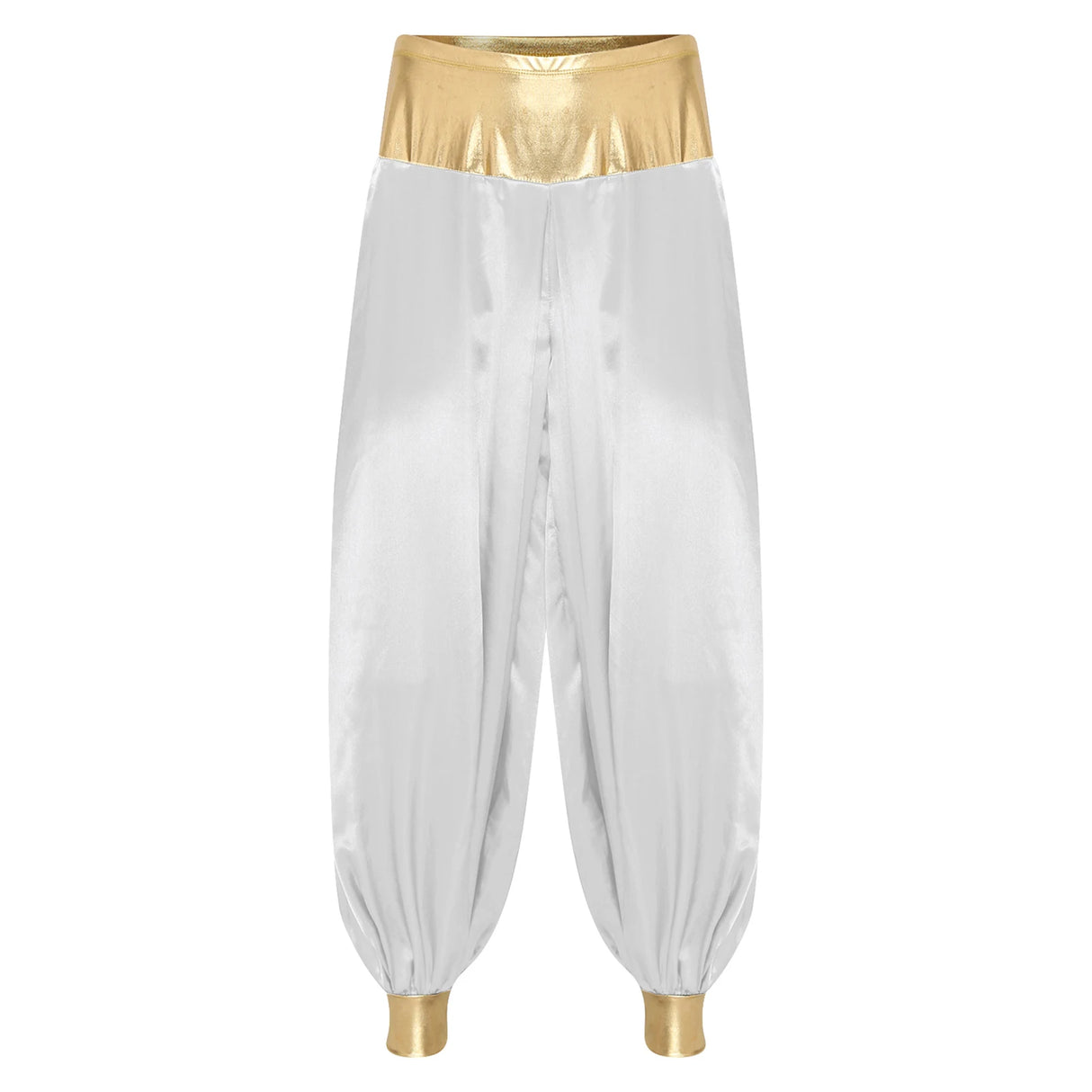 Halloween Men Arabian Indian Prince Cosplay Costume Stain Shiny Harem Trousers Arab Costume Carnival Dress Up Lantern Long Pants