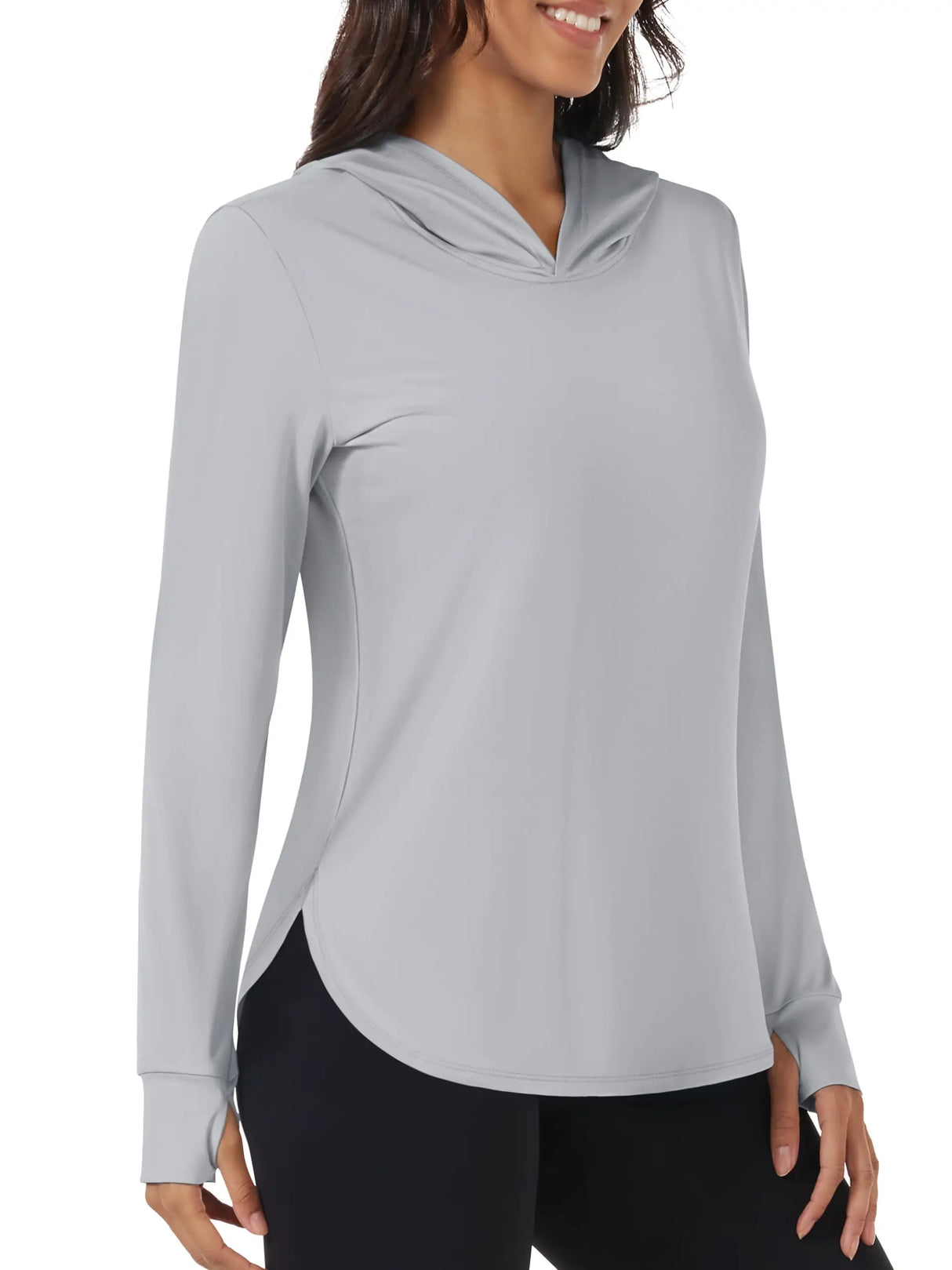 Camisetas de manga larga con capucha y protección solar UV TACVASEN UPF 80+ de secado rápido