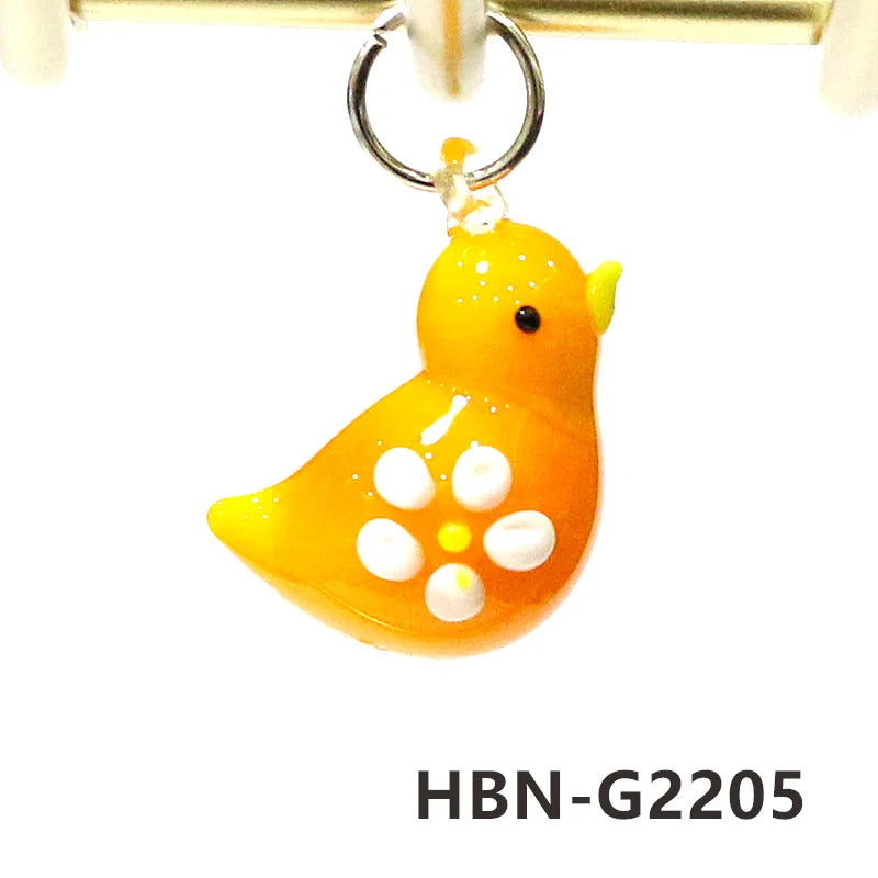 2pcs Cute Tiny Bird Charm Glass Pendant Kawaii Style Bird Mini Figurine Easter Ornament for Diy Women Jewelry Making Accessories - Lootquake
