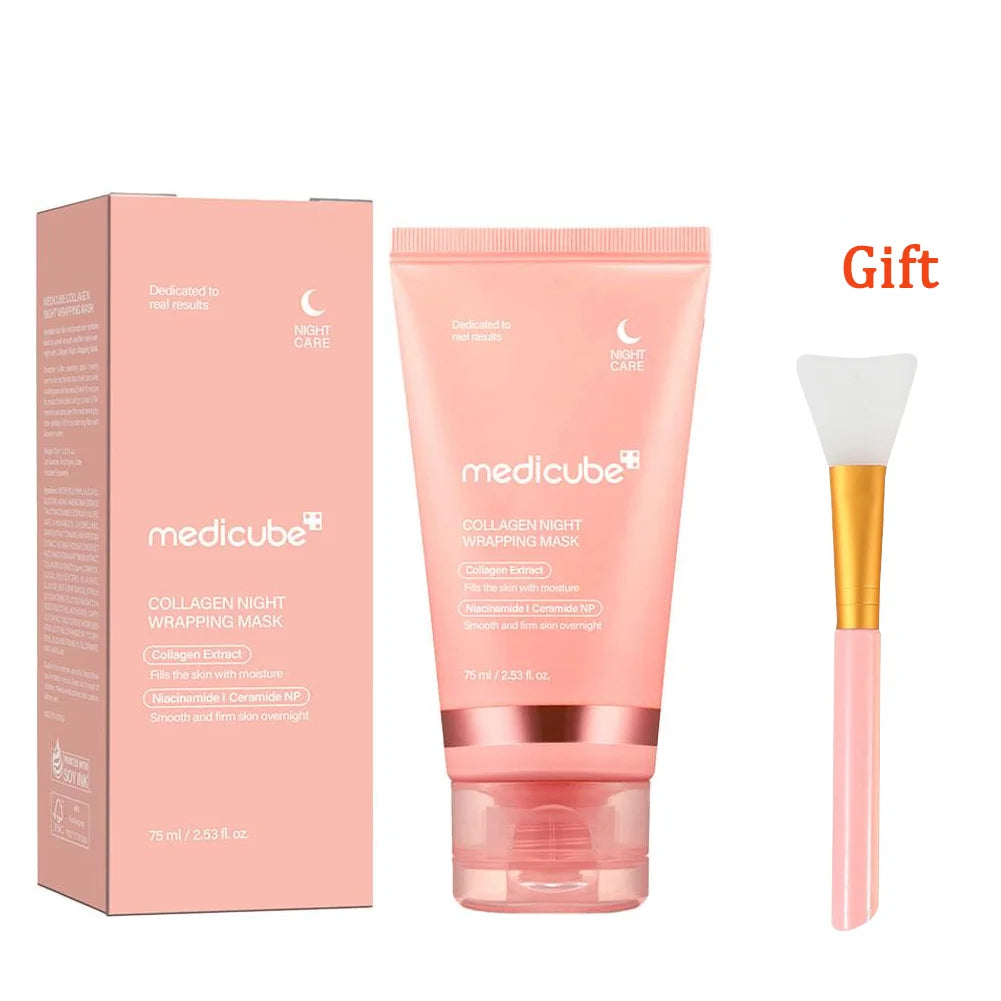 Mascarilla facial peel-off de colágeno para noche (75 ml), mascarilla coreana de noche para hidratación profunda, cuidado de la piel y reparación.