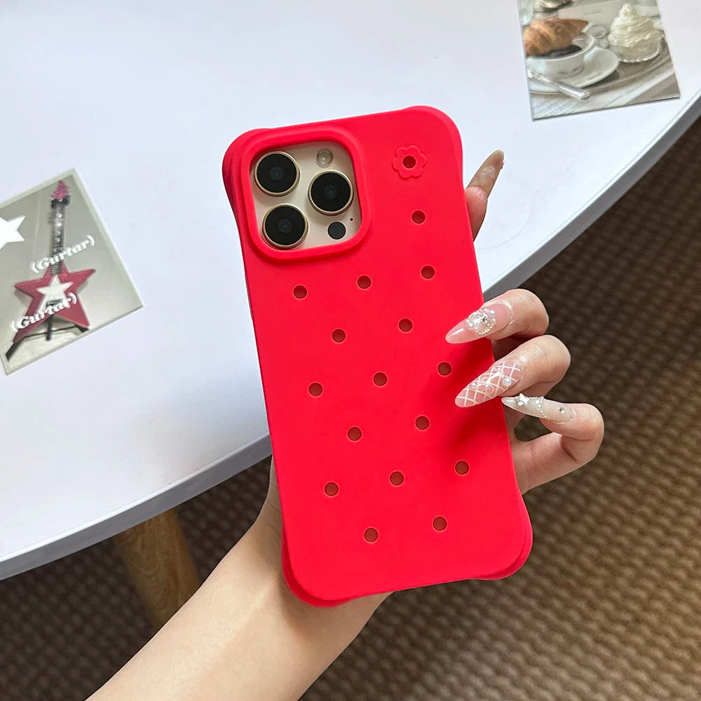 Fashion Diy Charms Holes Phone Case For iPhone