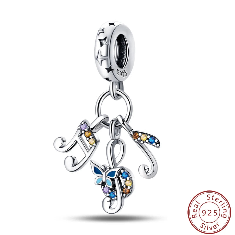 S925 Sterling Silver Princess Golf Hamster Camera Travel Three Piece Set Charms Beads 3mm DIY Fine Jewelry Making - Lootquake