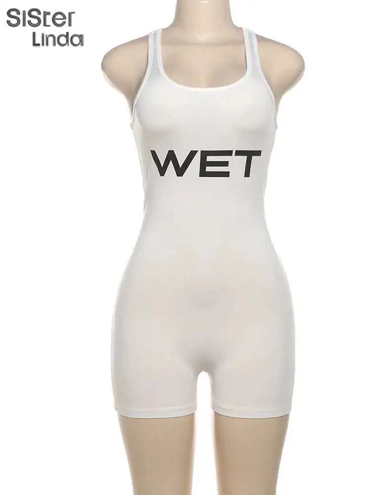 Authentic Casual Women's Jumpsuit Shorts Popular In Summer 2024 Suspender Low Cut And Backless Sleeveless Top Paired With Shorts - Lootquake