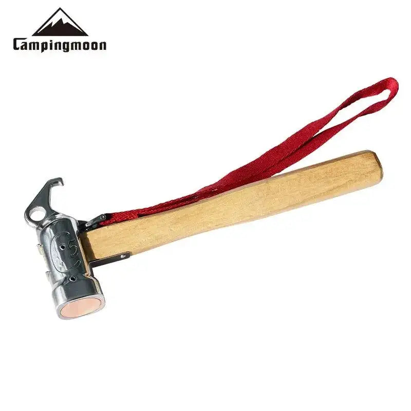 Campingmoon 1PCS Outdoor Multi-purpose Stainless Steel Copper Head Nail Puller Camping Hammer Fixed Tent Nail With Safety Rope - Lootquake