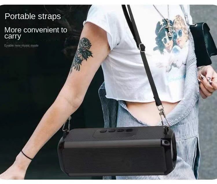 Altavoz Bluetooth portátil con audio de alta resolución, graves y agudos extendidos, altavoces inalámbricos HiFi de alta calidad y gran volumen.