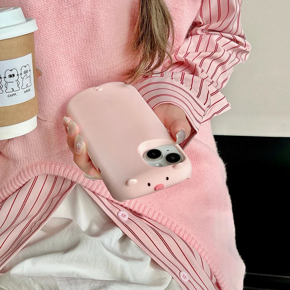 Funny Pink Pig Soft Silicone Phone Case