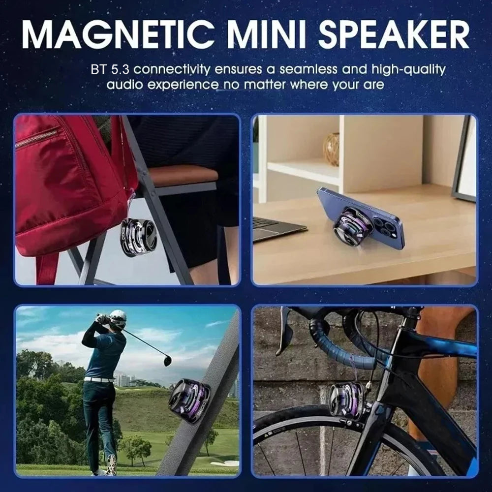 Mini Portable Bluetooth Speaker G200 RGB Color Light Magnetic Speaker BT5.3 Small Sound Box Phone Holder Wireless Loudspeaker