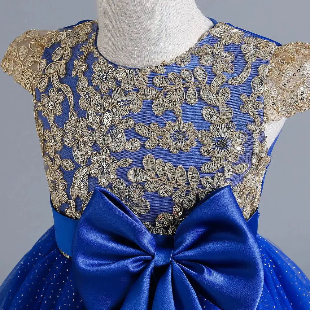 Nuevo vestido largo de princesa para fiesta de Navidad, vestido infantil de gasa con encaje para fiesta de cumpleaños, cena, baile, vestido grande con mariposas