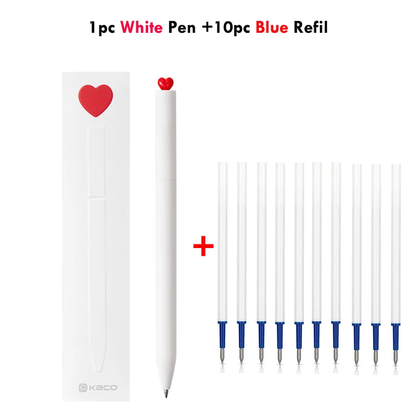 Juegos de bolígrafos de gel KACO, útiles escolares y de oficina para niños, de 0,5 mm de alta capacidad, con forma de corazón o signo del zodiaco, artículos de escritura, regalos de amor, artículos bonitos.