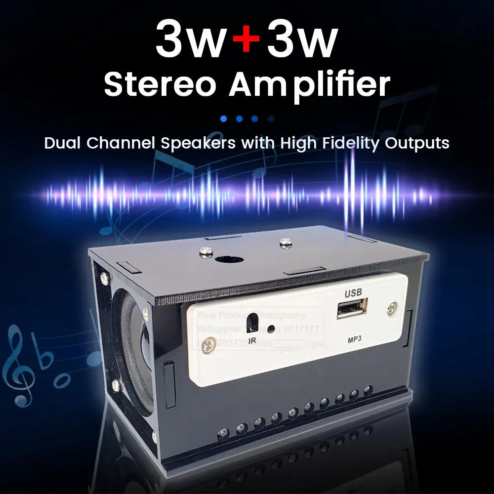 Kit de altavoz Bluetooth para bricolaje, electrónica, proyecto de soldadura, práctica de soldadura, ensamblaje, kit electrónico para bricolaje, componente, altavoces de 2 x 3 W