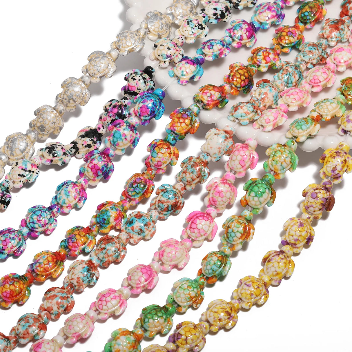 14x18mm 22pcs Sea Turtle Random Color Mix Natural Turquoise Stone Beads Bead for Jewelry Making DIY Ocean Series Bracelet - Lootquake