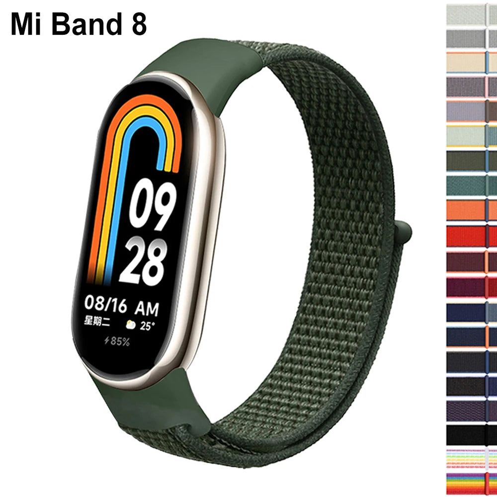 Correa de nailon para Xiaomi Mi Band 9 y 8, repuesto de pulsera deportiva NFC para Mi Band 7, 6, 5, 4 y 3