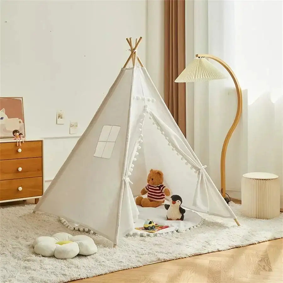 Tent for Kids Indoor Household Children Play House Wigwams Portable Folding Tipi Teepee Girl and Boy Castle Play Room Tents - Lootquake
