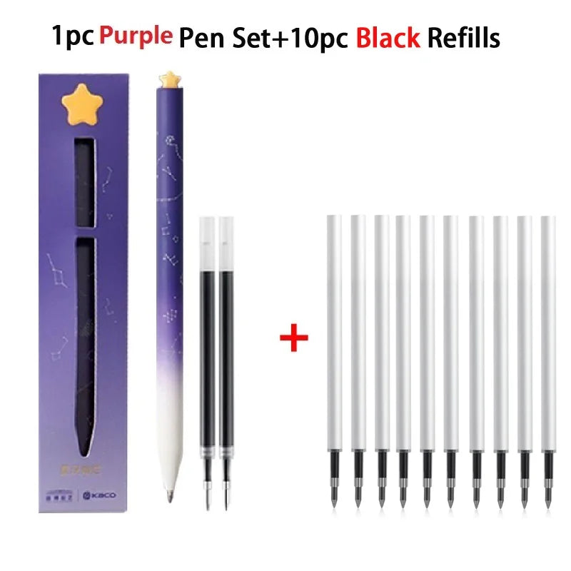 Juegos de bolígrafos de gel KACO, útiles escolares y de oficina para niños, de 0,5 mm de alta capacidad, con forma de corazón o signo del zodiaco, artículos de escritura, regalos de amor, artículos bonitos.