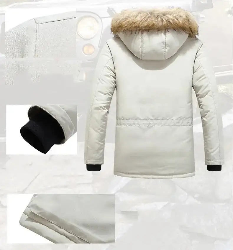 New Men Parkas Coat Windbreaker Big Pockets Wholesale Winter Parkas Men Thicken Coat Fur Hooded Jacket Overcoat Keep Warm Male - Lootquake