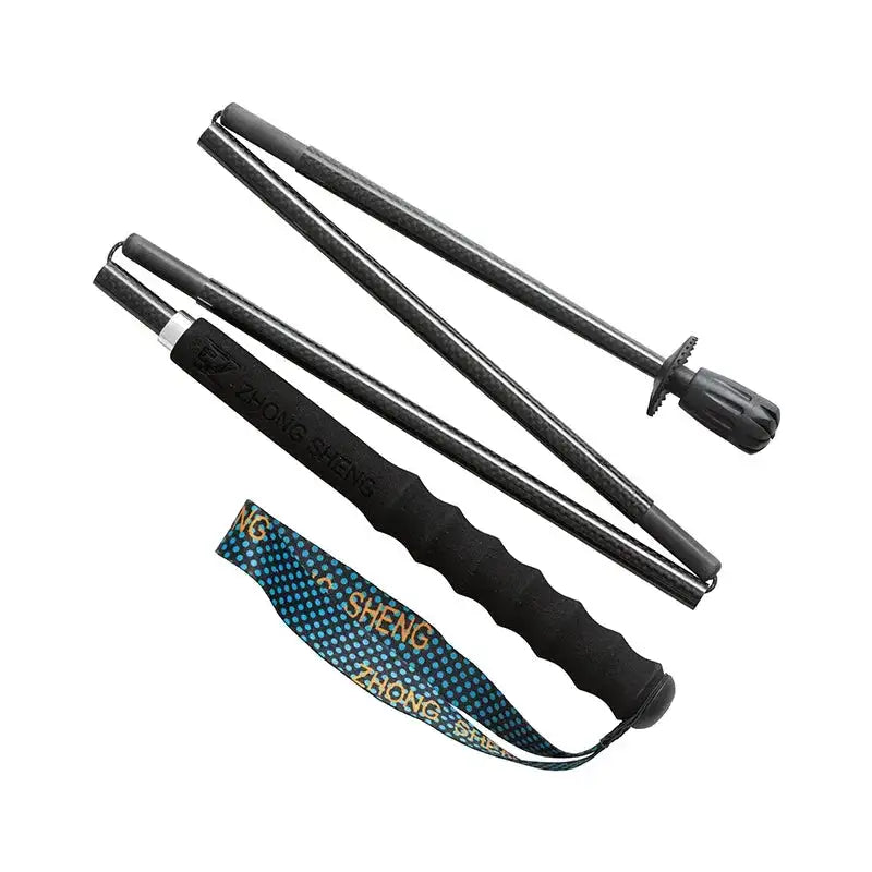 110g Ultra Light Weight Trekking Poles Folding Hiking Sticks Portable Carbon Fiber Collapsible Nordic Walking Cane Sticks Bags - Lootquake