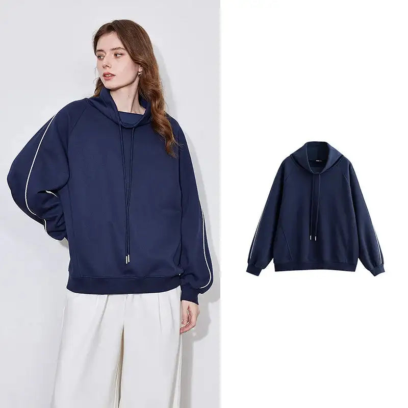 TOYOUTH Women Hoodies Sweatshirt 2025 Spring New Hooded Drawstring Long Sleeve Pullover Sports Casual Tops - Lootquake