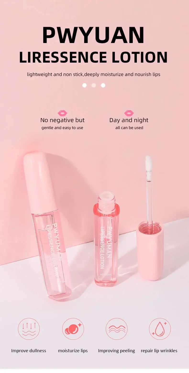 Bálsamo labial hidratante voluminizador, aceite labial original, brillo labial, cuidado de los labios, beneficio para los labios, aceite exfoliante rosa voluminizador.