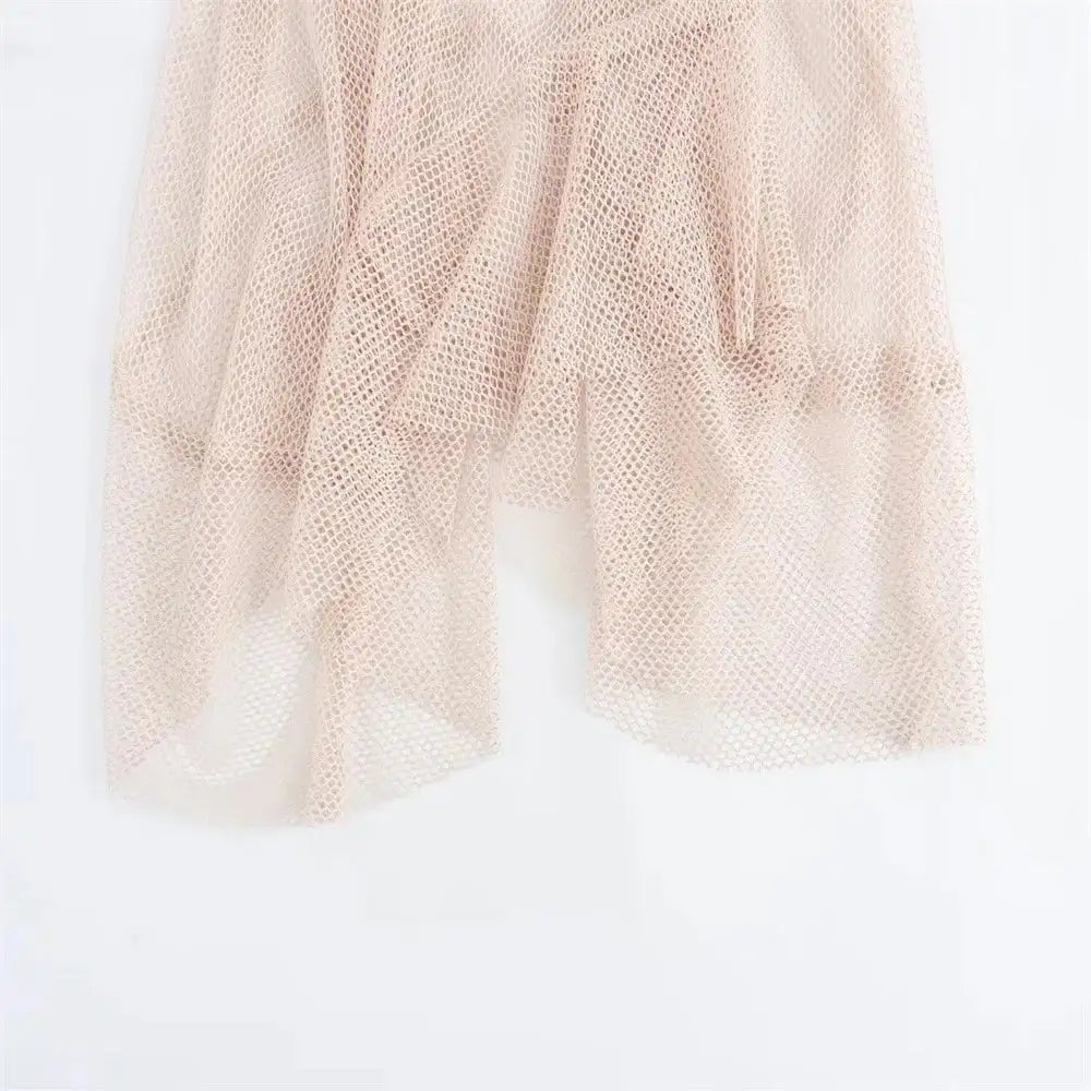 2024 Summer Beach Party Robes Women Fashion Deep V Neck Sleevelss See Through Dresses Sexy Printed Tassels Patchwork Long Dress - Lootquake