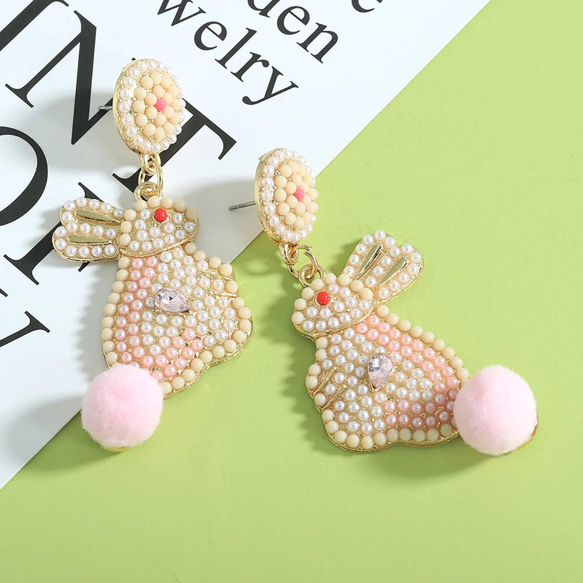 Best Lady Easter Earrings Alloy Pearls Rabbit Egg Shells Chicken Letters Tassels Various Options For You To Match - Lootquake
