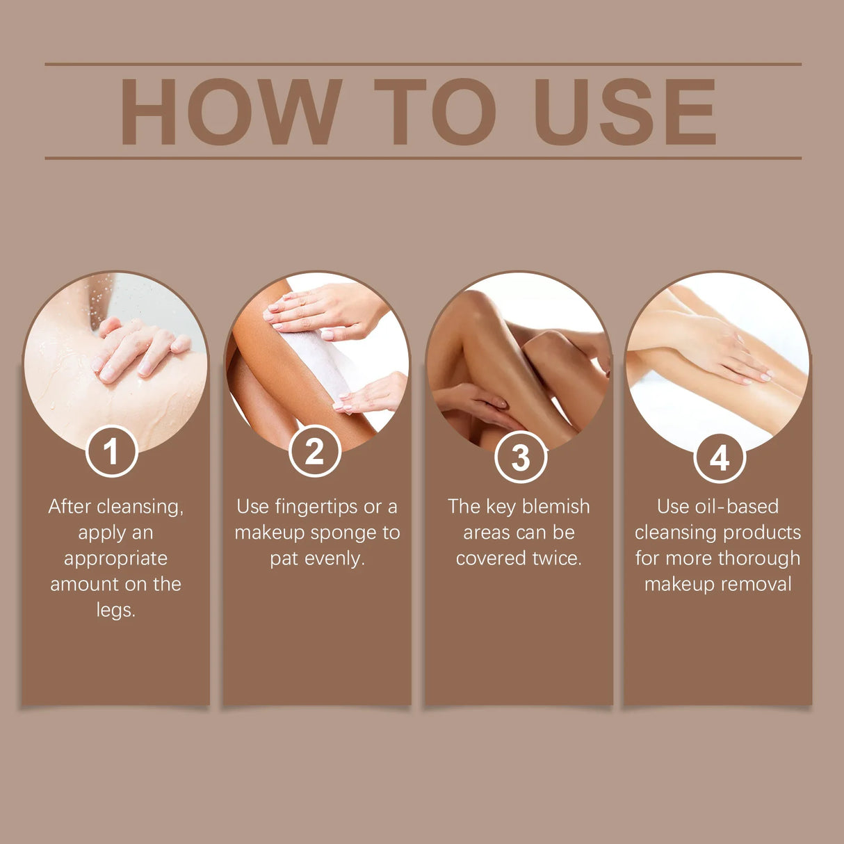 Leg Makeup Lotion Lasting Concealer Even Skin Tone Fake Tanning Waterproof Moisturizing Natural Glow Brown Body Foundation Cream