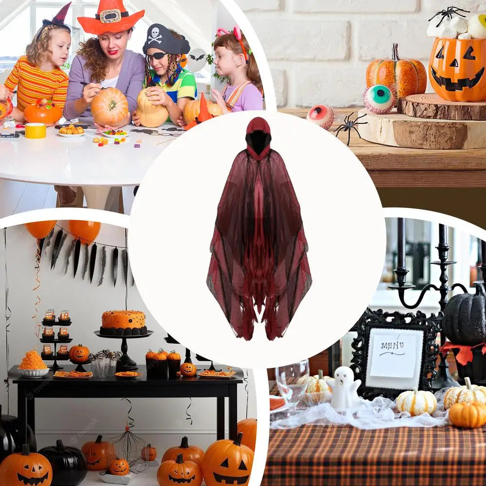 Halloween Cape Unisex Halloween Ghost Dementors Cosplay Costume Horror Dress Up Cape Halloween Horror Costume Cloaks Props