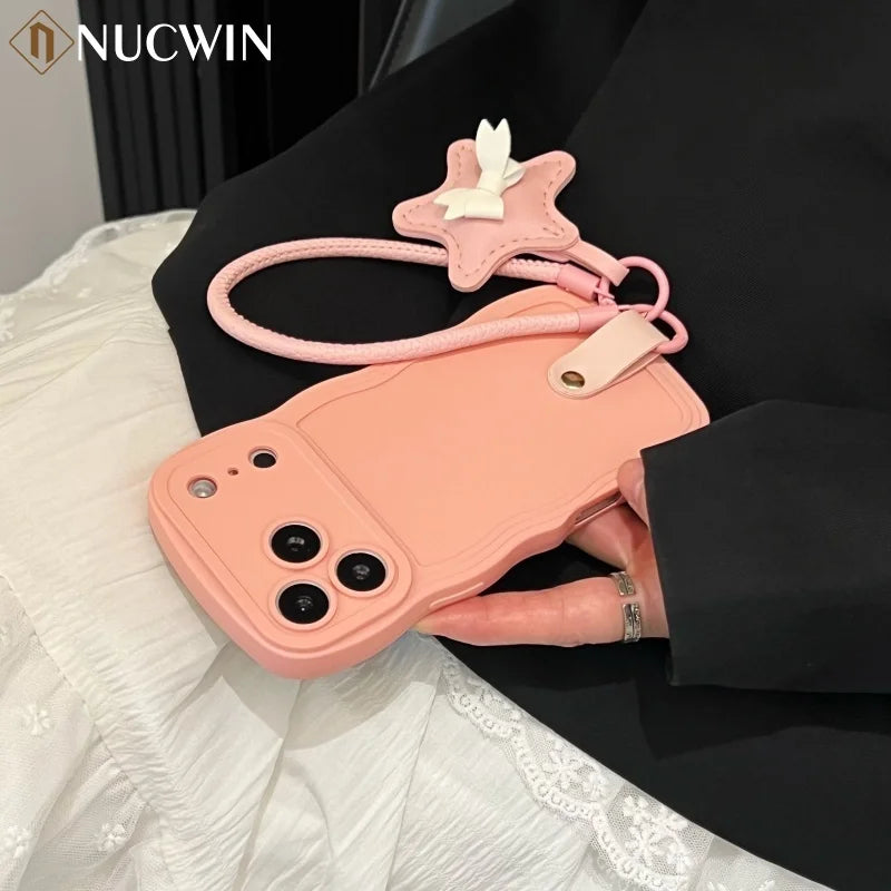 Funda de silicona con cordón 3D Wave para iPhone