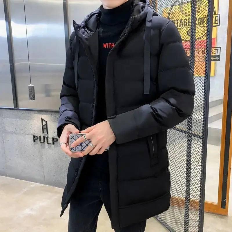 7xl Plus Size Padded Parkas Men Thick Warm Coats Solid Warm Cotton Long Coats Windbreaker Winter Outerwear 6xl Thermal Jacket - Lootquake