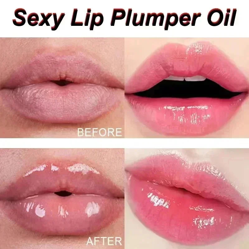 Aceite esencial para labios voluminizador instantáneo, nutritivo, antiarrugas, hidratante, cuidado labial sexy, suero de brillo labial voluminizador definitivo, cosméticos