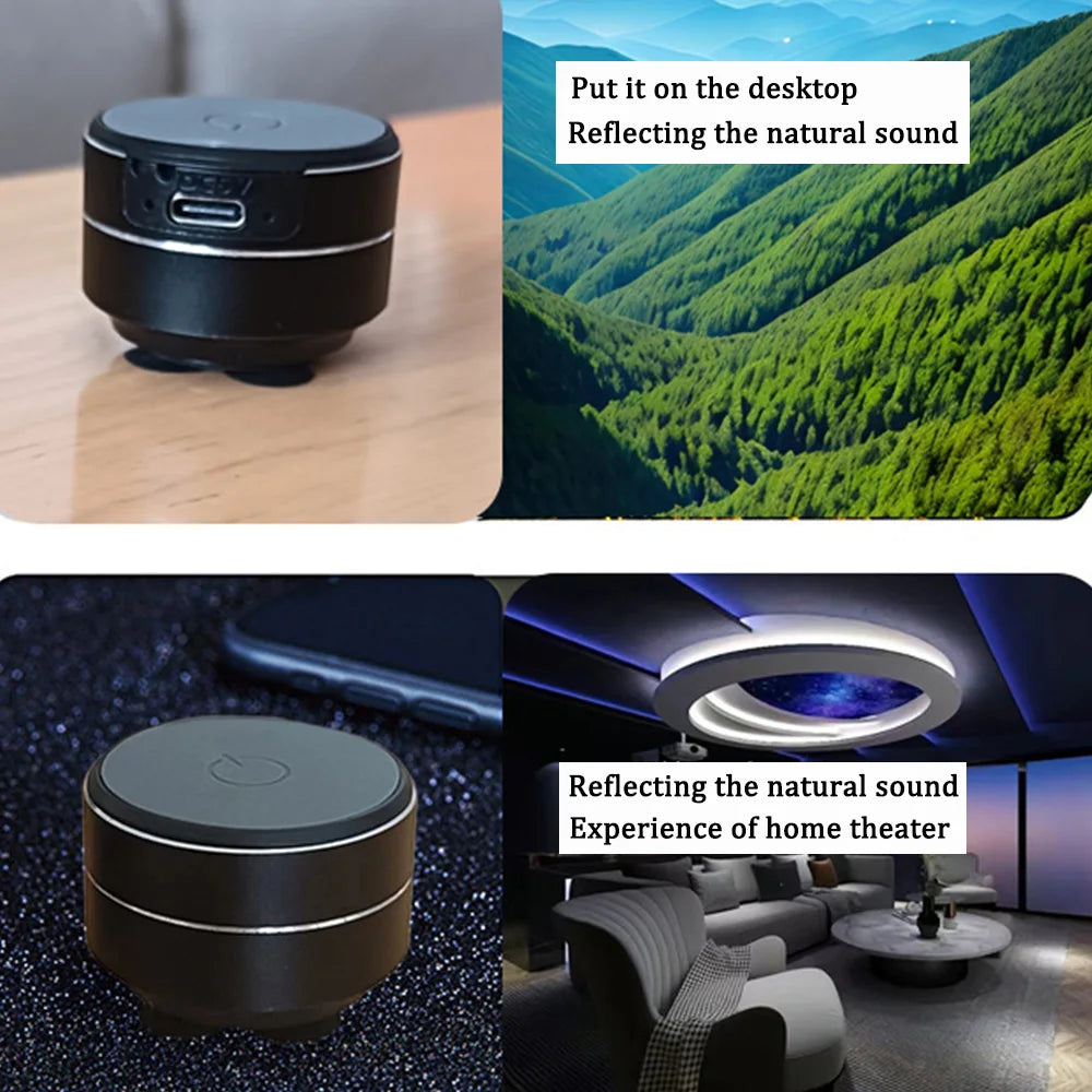 Wireless Bluetooth Vibration Speakers Mini Bone Conduction Speaker Stereo Audio Digital TWSDropshipping Portable Metal Speaker