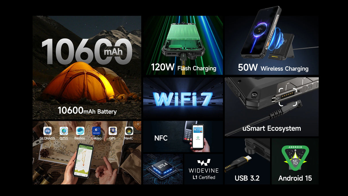 Teléfono robusto Ulefone Armor 28 Ultra 5G con imagen térmica por IA, Dimensity 9300+, 1 TB de ROM, 32 GB de RAM, Android, AMOLED