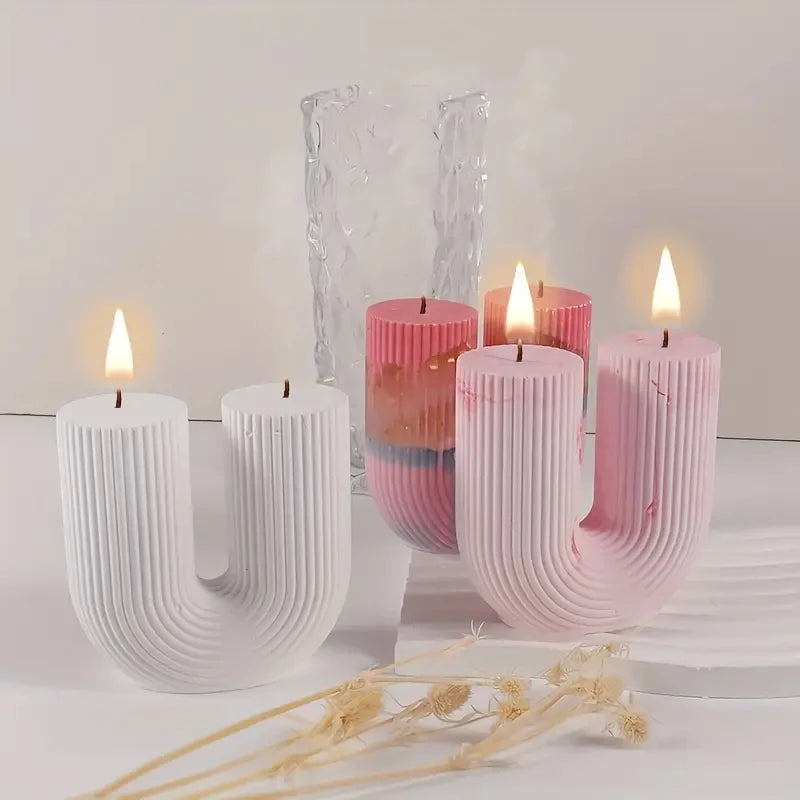 Molde de silicona para velas en forma de U, hecho a mano, con forma de arco, para hacer velas perfumadas, yeso, resina epoxi, adorno artesanal, molde de cera para decoración del hogar