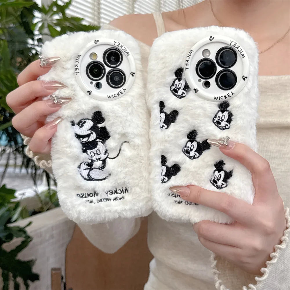 Funda para teléfono de peluche suave 3D de Disney Mickey Senior