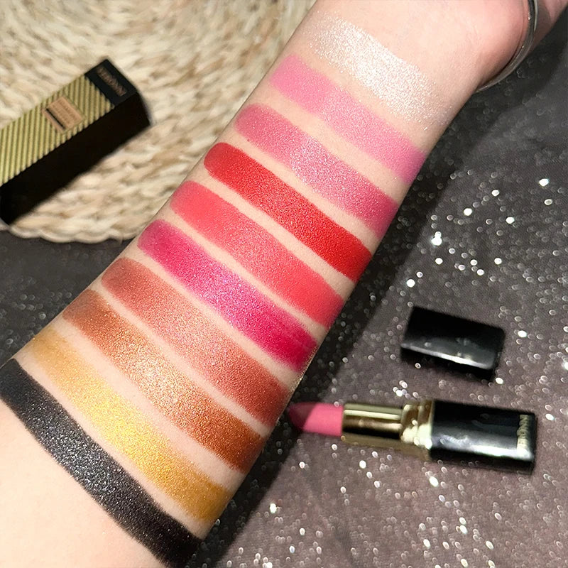 Rouge à lèvres Diamond Shimmer, brillant à lèvres hautement pigmenté, longue tenue, 10 couleurs, brillant à lèvres pailleté, maquillage des lèvres, cosmétiques, maquillage sexy