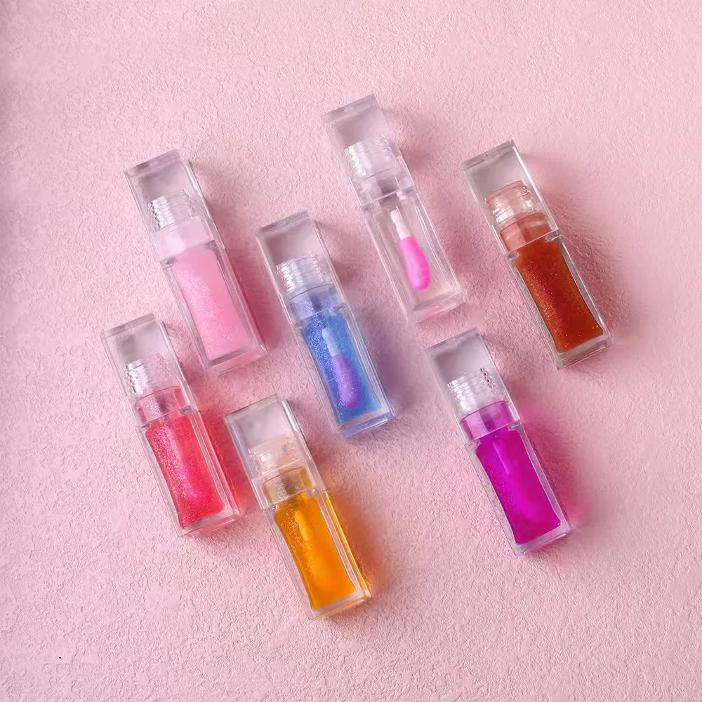 Gloss à lèvres transparent de marque privée, maquillage couleur, huile à lèvres repulpante, hydratant, waterproof, longue durée, cosmétiques personnalisés en vrac